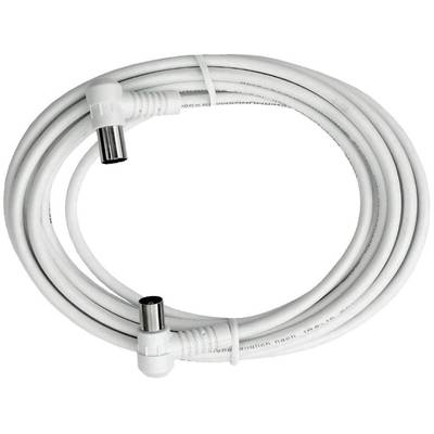 Axing Antennas Cable [1x Belling-Lee/IEC plug 75Ω - 1x Belling-Lee/IEC socket 75Ω] 7.50 m 85 dB  White