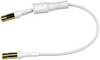 Axing SAT Cable [1x F socket - 1x F socket] 25.00 cm 75 dB gold plated connectors, Window duct White