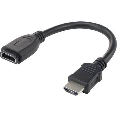 SpeaKa Professional HDMI Cable extension  15.00 cm Black SP-5143024 Ultra HD (4k) HDMI 