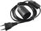 A black cable with a European plug, lamp socket and integrated switch, suitable for simple lamp installation.