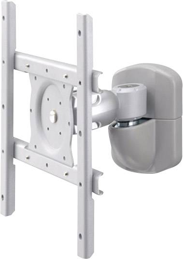 Wall mount for TV sets, pivoting, in silver. Ideal for flexible positioning of flat screens.