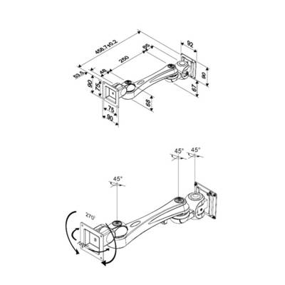 Neomounts Monitor wall mount FPMA-W920 1 Display(s) 25,4 cm (10") - 76,2 cm (30") Silver Tiltable, Swivelling-2