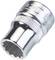 A chrome-plated socket attachment with the 'HAZET' inscription, suitable for mechanical applications or repair work.