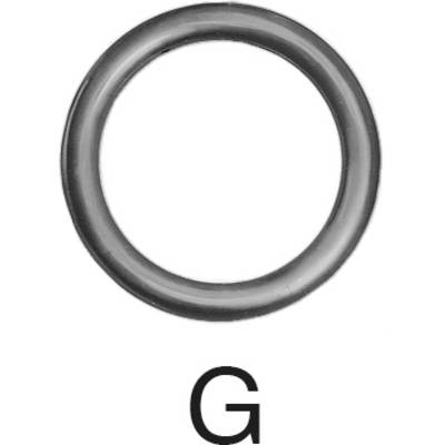 A dark grey ring hovering above, with the letter 'G' underneath.