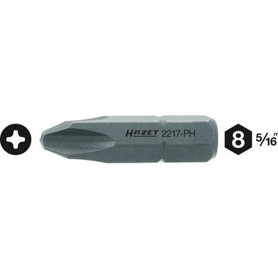 Screwdriver bit from HAZET, model 2217 PH, with cross-head profile and the marking '8 5/16'.