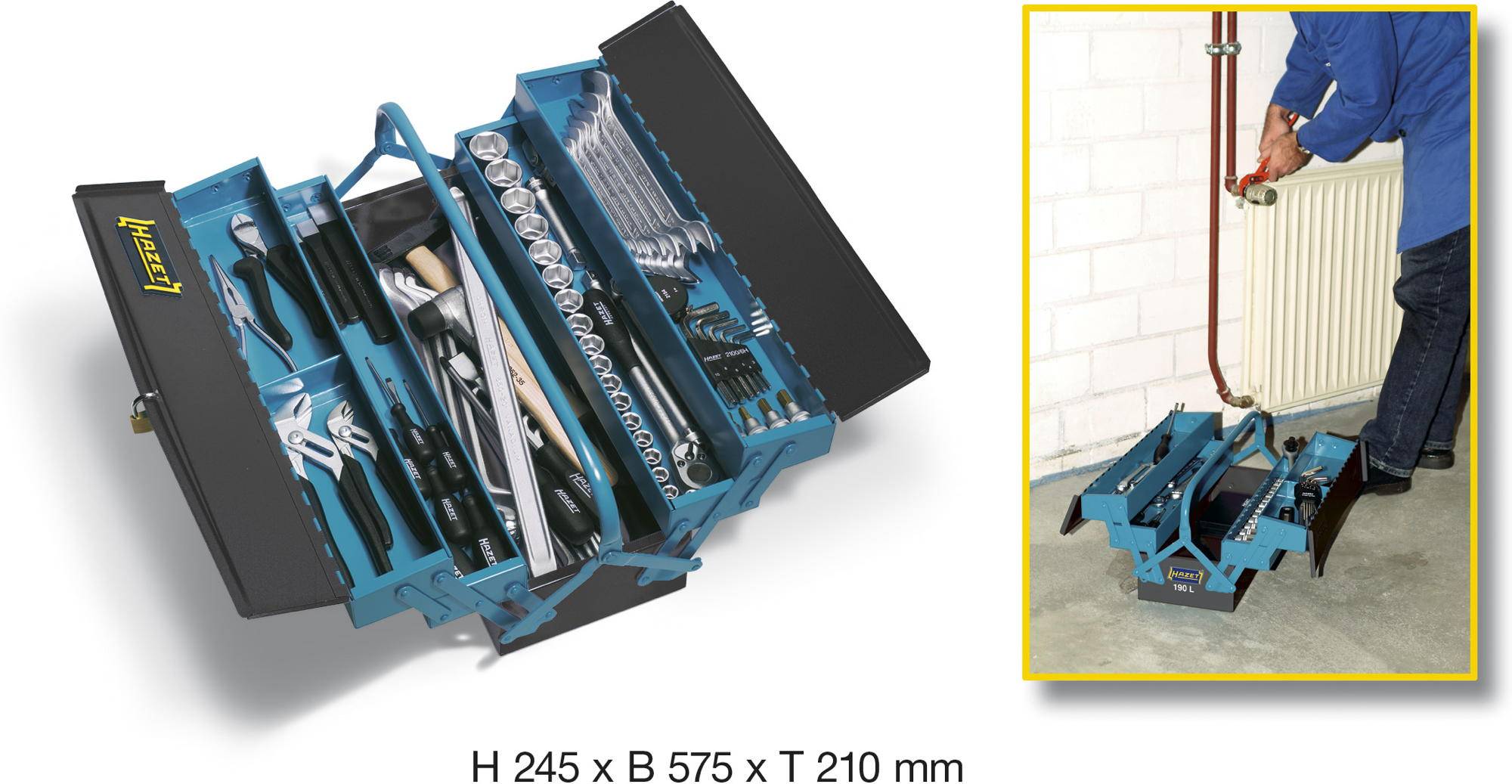 Hazet 190/80 Tool box (+ tools) Metal Blue