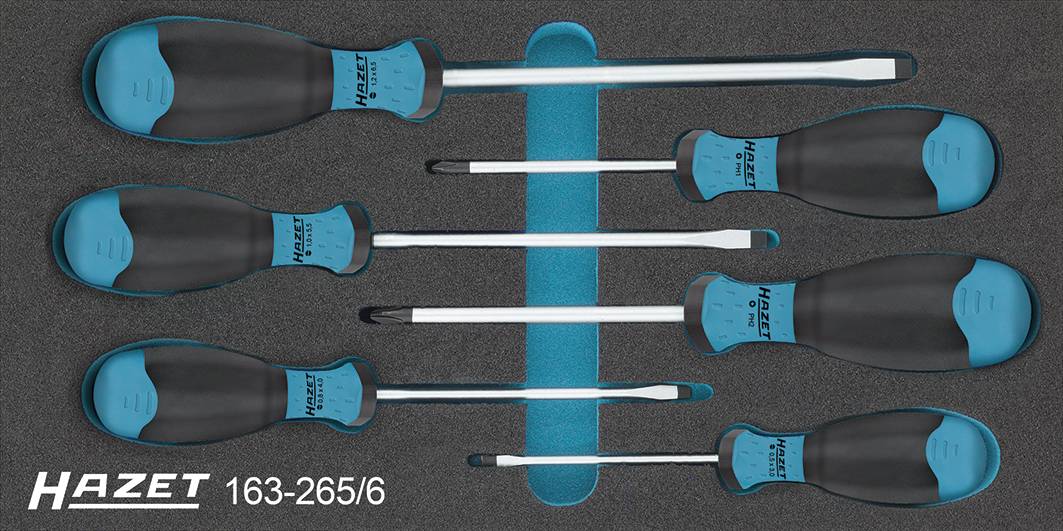 Hazet 163-265/6 Workshop Screwdriver set 6-piece Slot, Phillips