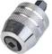 A metallic socket key adapter in cylindrical form with a knurled surface and square drive, suitable for socket wrenches.