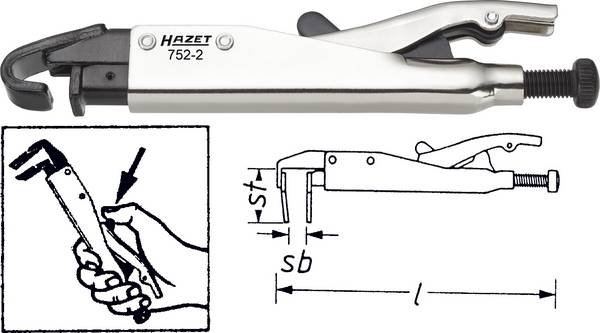 Hazet 752-2 Gripper  0 - 15 mm 205 mm