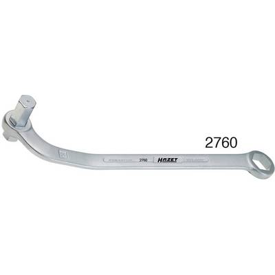 A Hazet 2760 ring spanner with a double hexagonal head made of titanium, with the inscription '2760' on the handle.