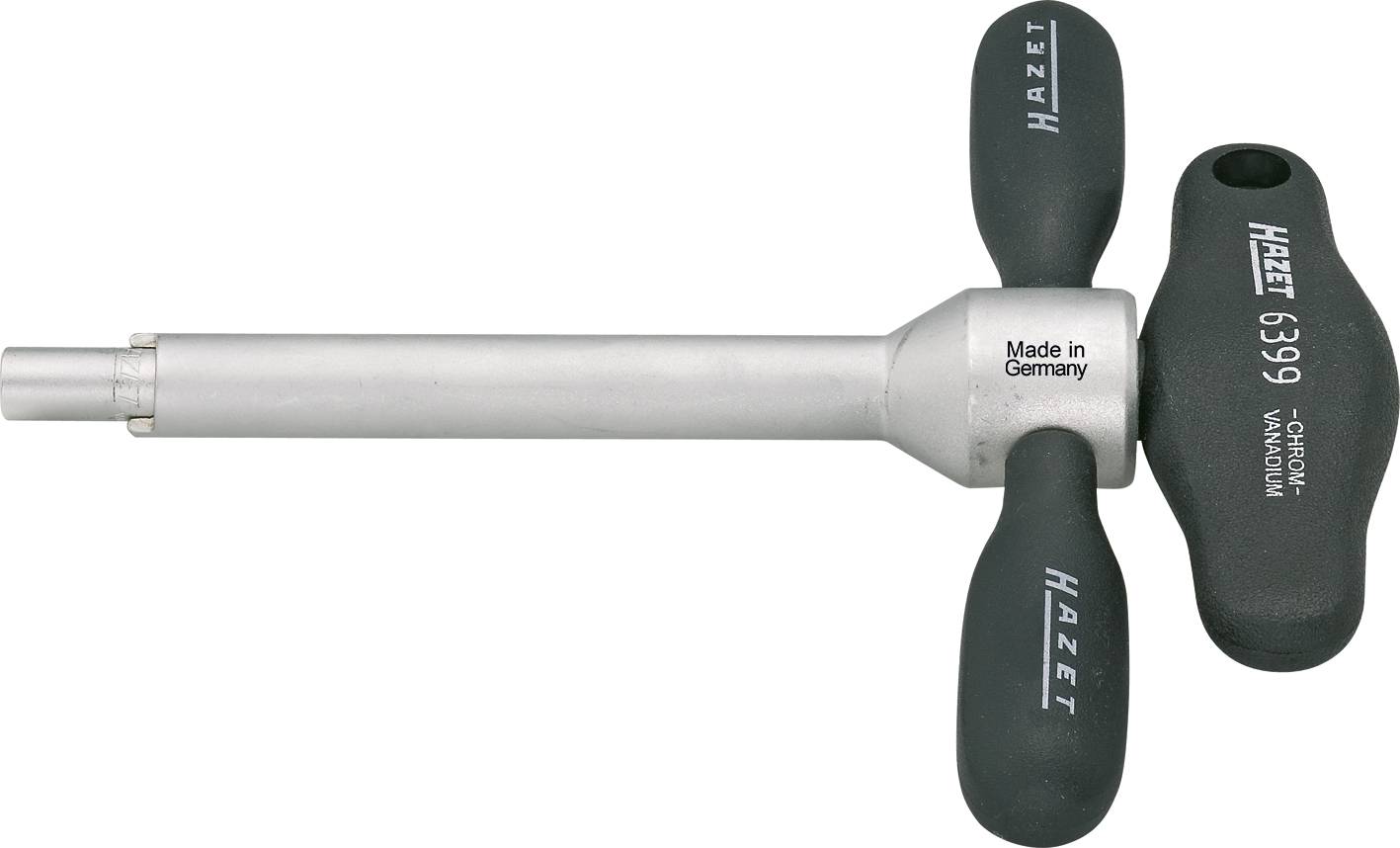 Three-piece tool handle, side-marked with 'Made in Germany' and 'Hazet 6399', for screw-related work.
