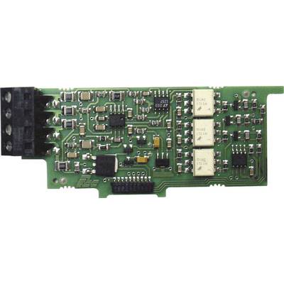 A green electronic circuit board with various microchips and components used for controlling electronic devices.