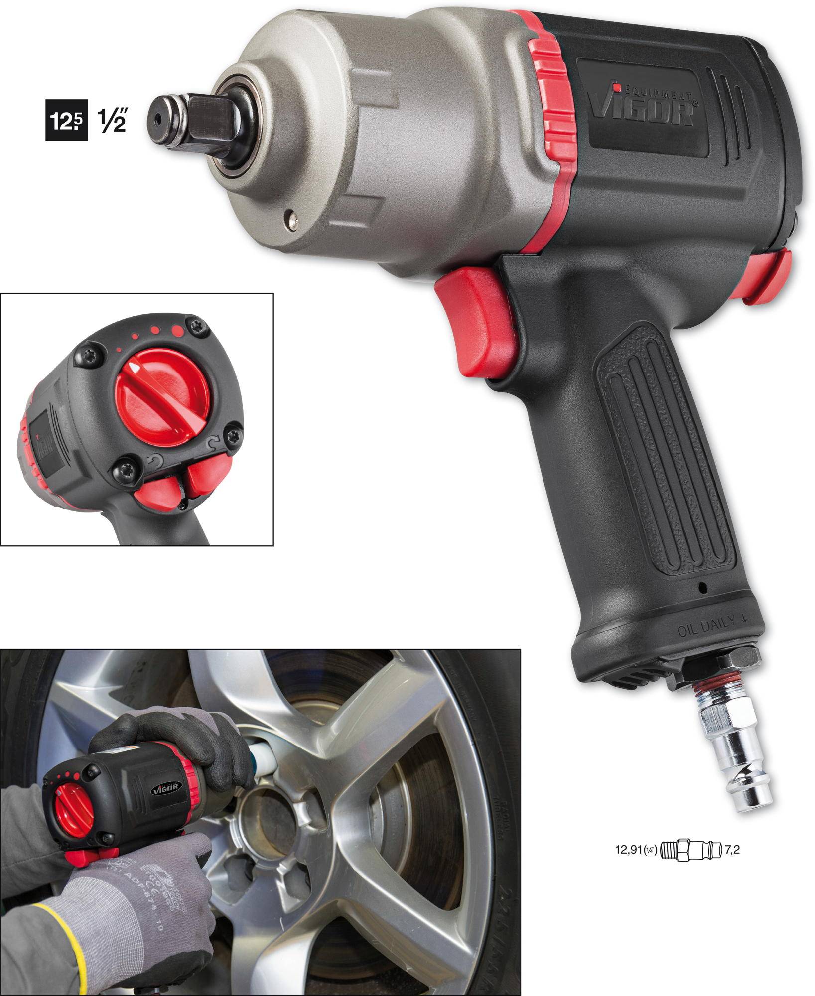 NS.3000F Pneumatic impact driver Tool holder 1/2" (12.5 mm) male