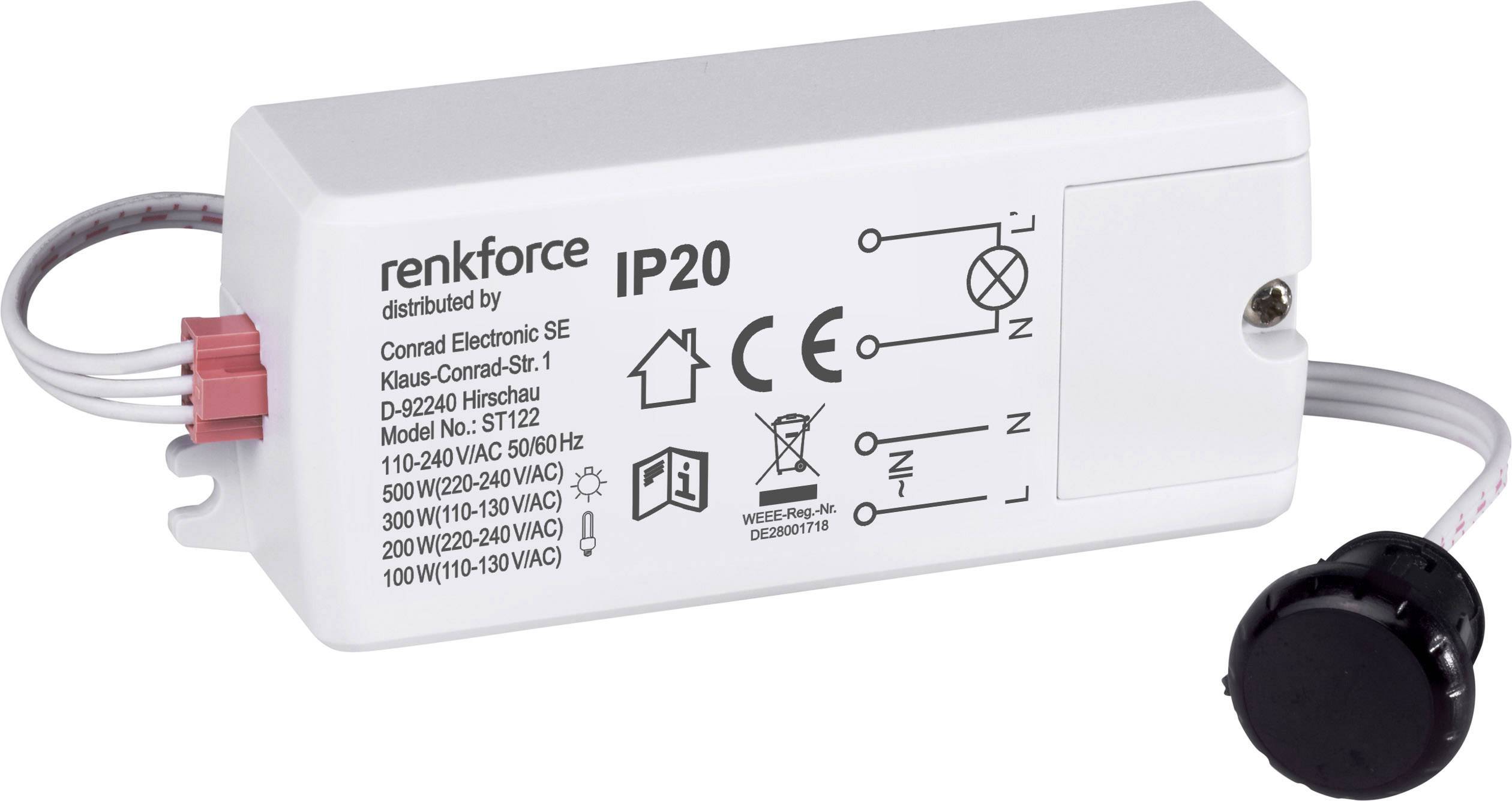 Renkforce 1289332 Proximity switch Non-contact IP20 Black
