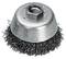 Wire brush attachment with metal bristles and hexagonal fixing screw. Suitable for grinding work on metal surfaces.