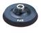 Black grinding disc with metal connection, marked with 'FLEX'. It is used for polishing or grinding surfaces.<br><br>Black abrasive disc with metal mounting, branded 'FLEX'. Used for polishing or grinding surfaces.