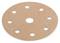 Round sanding pad attachment with multiple holes in various sizes.