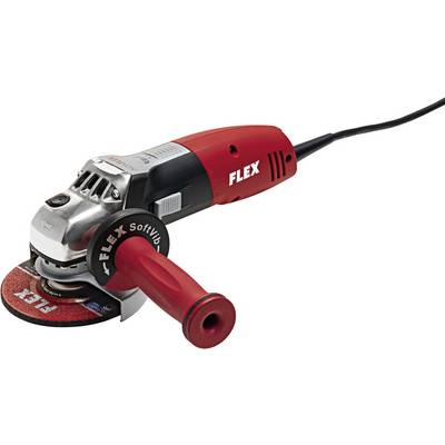 A red and silver angle grinder by Flex with a red handle and a black cable, suitable for craft and DIY work.