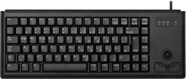 CHERRY Compact-Keyboard G84-4400 USB Keyboard German, QWERTZ Black Built-in trackball