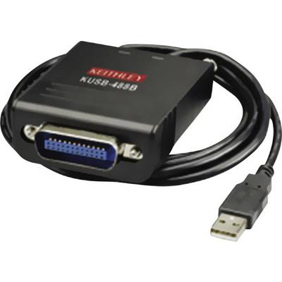 A USB to parallel interface converter with a USB plug and parallel port socket, suitable for older printers.