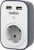 Belkin BSV103vf Surge protection in-line connector + USB White, Grey