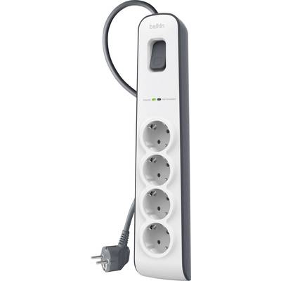 Belkin BSV400vf2M Surge protection power strip 4x White, Grey PG connector 1 pc(s)