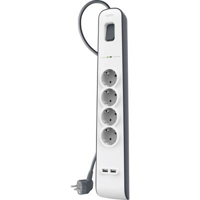 Belkin BSV401vf2M Surge protection power strip 4x White, Grey PG connector 1 pc(s)