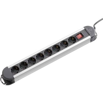 Image of Renkforce 815A-CMB Power strip (+ switch) 8x Black, Silver PG connector 1 pc(s)