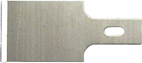 A flat, rectangular piece of metal with a slot on one side, possibly a mechanical component or tool attachment.