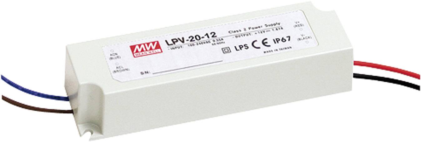 MW Mean Well LPV-20-5 LED transformer Constant voltage 15 W 0 - 3 A 5 V DC not dimmable, Surge protection 1 pc(s)
