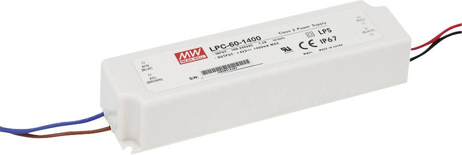 MW Mean Well LPC-60-1750 LED driver Constant current 59.5 W 1.75 A 9 - 34 V DC not dimmable, Surge protection 1 pc(s)