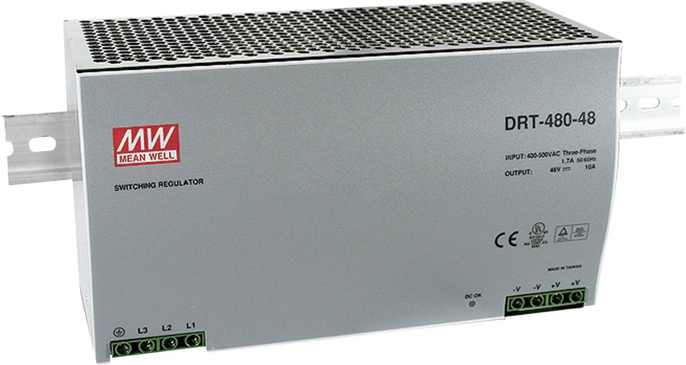 Mean Well DRT-480-24 Rail mounted PSU (DIN) 24 V DC 20 A 480 W 1 x