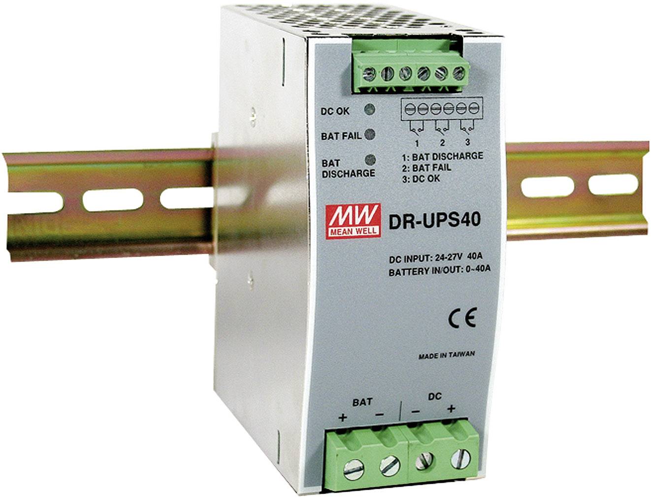 MW Mean Well DR-UPS40 Rail mounted PSU (DIN) 24 V DC 40 A 1160 W No. of outputs:1 x Content 1 pc(s)