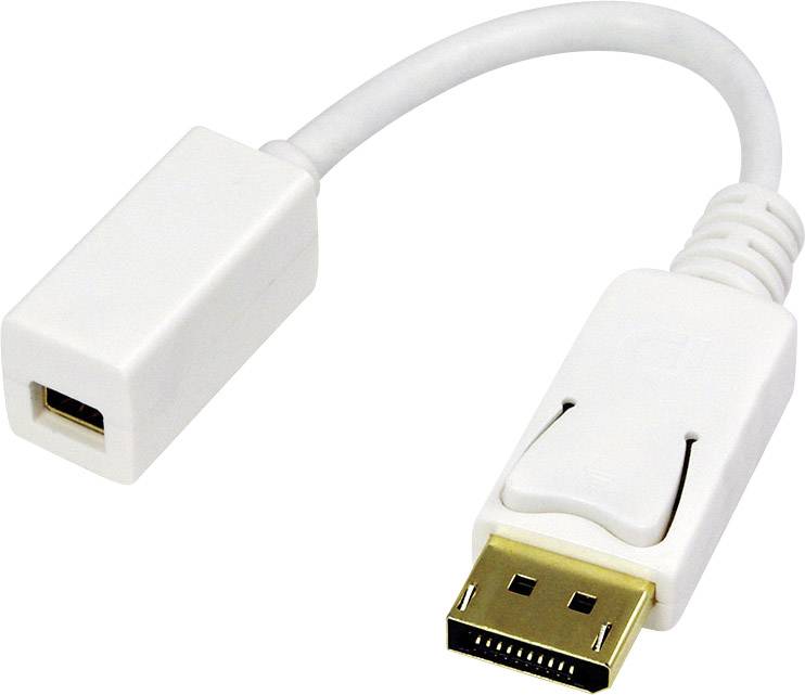 LogiLink CV0040 DisplayPort Adapter [1x DisplayPort plug - 1x Mini DisplayPort socket] White gold plated connectors 15.00 cm