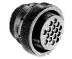 'Threaded electrical circular connector with multiple oval contacts, suitable for industrial and electronic applications.'