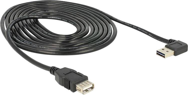 Delock USB cable USB 2.0 USB-A plug, USB-A socket 3.00 m Black Duplex use connector, gold plated connectors, UL-approved-1