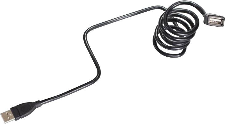 Delock USB cable USB 2.0 USB-A plug, USB-A socket 1.00 m Black flexible gooseneck cable 83500-2