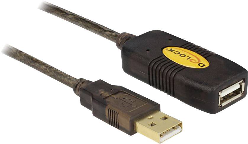 beton vorm Schuine streep Delock USB cable USB 2.0 USB-A plug, USB-A socket 30.00 m Black gold plated  connectors, UL-approved | Conrad.com