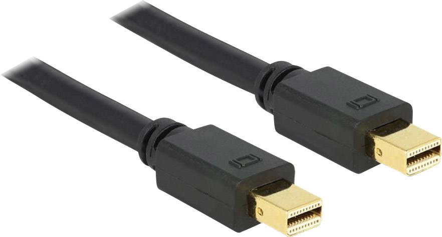 Delock Mini DisplayPort Cable Mini DisplayPort plug, Mini DisplayPort plug 2.00 m Black 83475 gold plated connectors DisplayPort cable