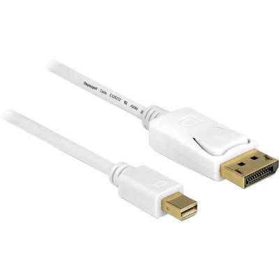Delock Mini DisplayPort / DisplayPort Adapter cable Mini DisplayPort plug, DisplayPort plug 7.00 m White 83485 gold plat