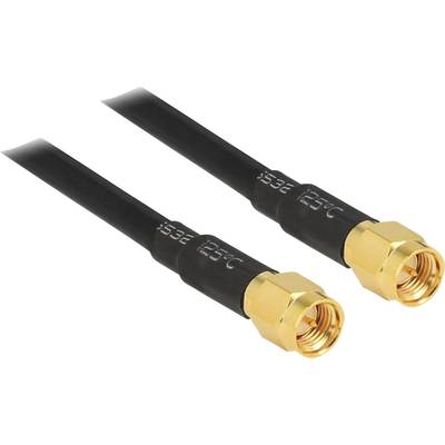 Delock Wi-Fi aerials Cable [1x SMA plug - 1x SMA plug] 2.00 m Black gold plated connectors 