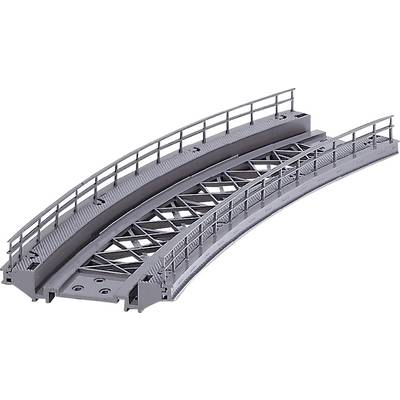 Grey model of a railway turntable with railings and cross braces, adapted for model railway landscapes.