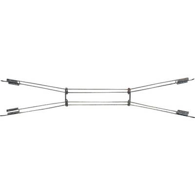 Two crossed metal spokes with mountings at the ends, which appear to be part of a frame.