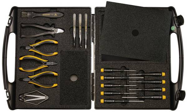 BERNSTEIN Tools for Electronics  2285 Tool kit ESD, Professionals Case 18-piece