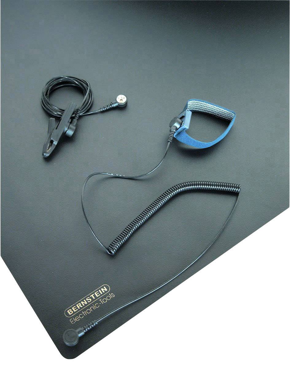Bernstein Tools for Electronics 9-360 ESD bench mat set Black (L x W x H) 900 x 610 x 1.5 mm incl. PG cable, incl. PG strap, incl. cable
