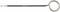 A small metal hook tool with a rounded handle at the end, likely used for precise work in technical or craft applications.