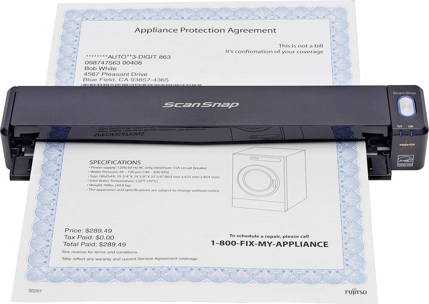 Buy Fujitsu ScanSnap iX100 Portable document scanner A4 600 x 600