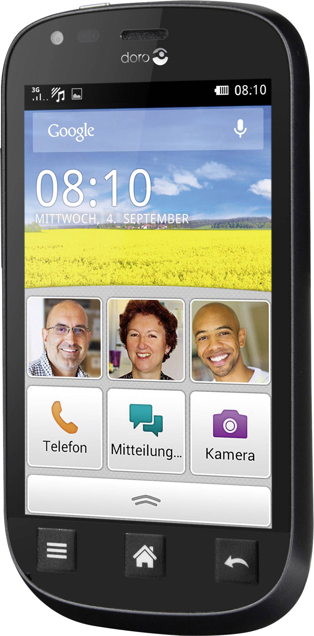 doro Big button smartphone 9.9 cm (3.9 ") 5 MPix Android™ 4.1 Black