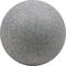Grey granite ball with a speckled texture on a white background.
