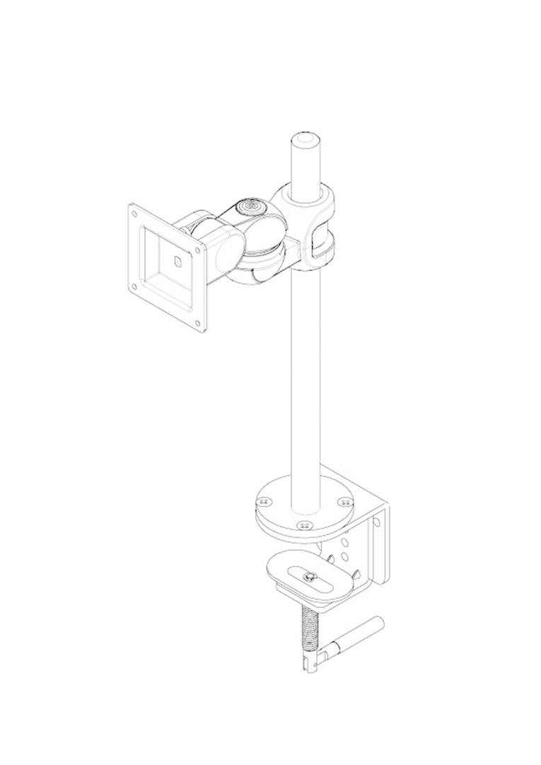 Neomounts Monitor desk mount FPMA-D910 1 Display(s) 25,4 cm (10") - 76,2 cm (30") Silver Height-adjustable, Tiltable, Sw-2
